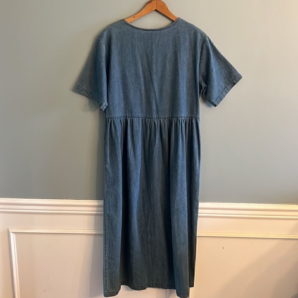 Women’s size 8 Vintage shirt sleeved Denim Dress 100% cotton prairie core - Picture 8 of 14